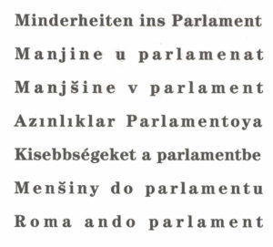 Minderheiten ins Parlament - vielsprachig!