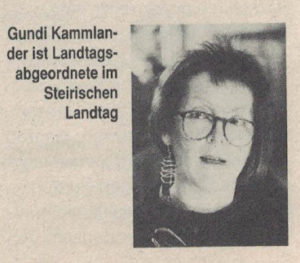 Gundi Kammlander in Impuls Grün 22/1990. UrheberIn: unbekannt.