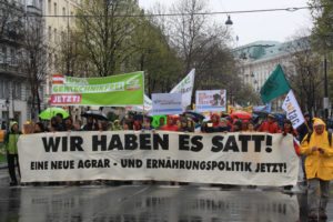 Demonstration "Wir haben es satt" in Wien.