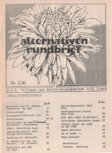 Der offene Brief erschien im Alternativenrundbrief 2/1986.